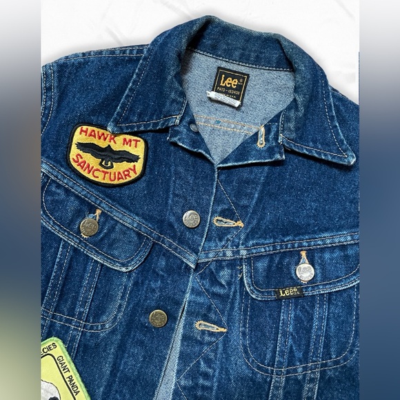 Vintage 80s Patched Lee Jean Jacket - Picture 3 of 12